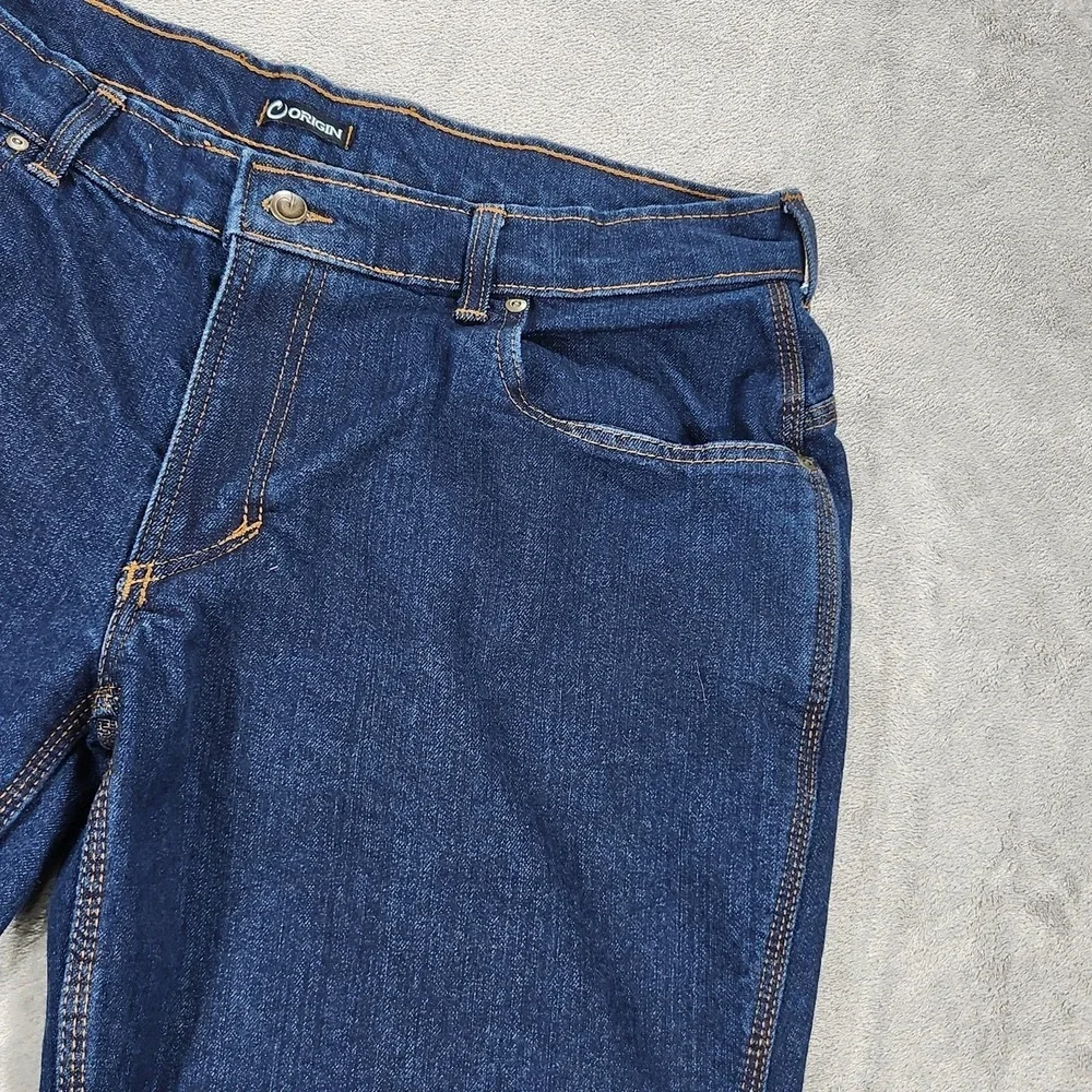 Origin‎ USA Boot Jeans Mens 36x28 Dark Wash Blue Regular Fit Bootcut Denim Pants